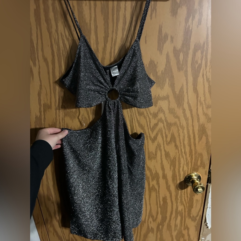 Divided sparkly romper. Size large